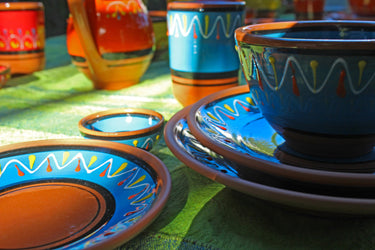 Terracotta Salad Plates, Set of 5 - Hand Painted From Spain